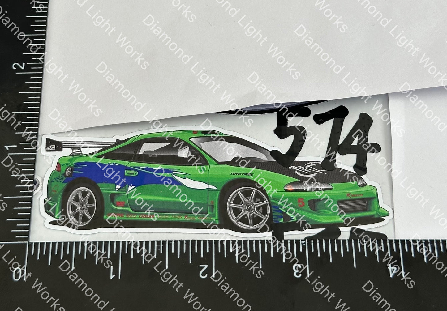Mitsubishi eclipse green sticker decal