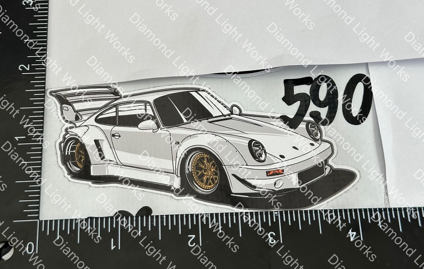 Porsche 911 white sticker decal