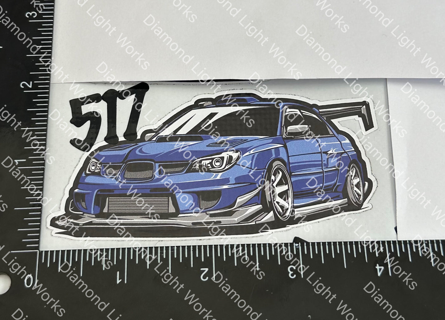 Subaru wrx sti blue sticker decal