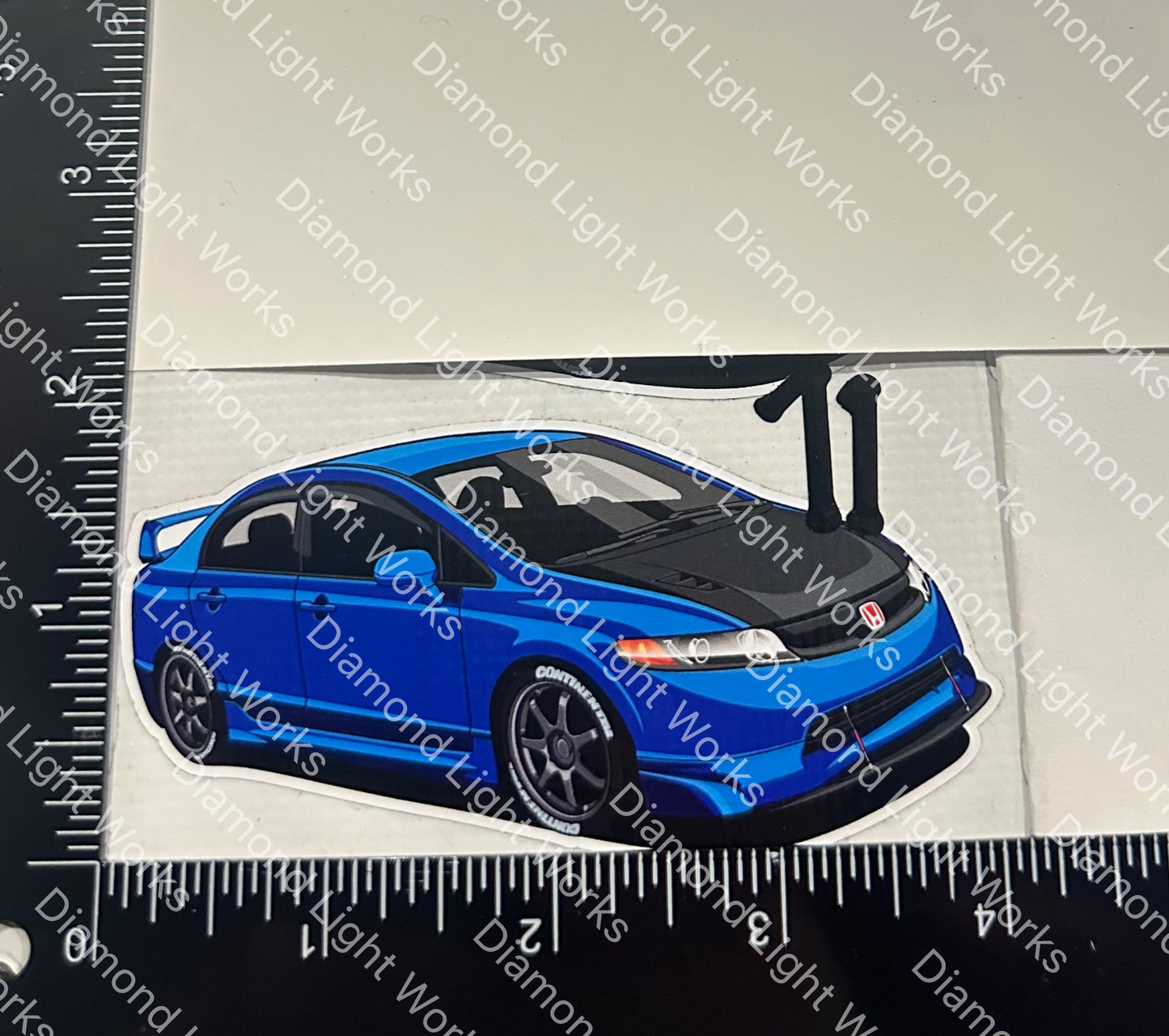 Honda civic 8th gen blue sticker decal
