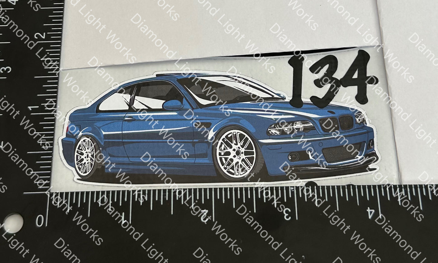 BMW e46 m3 blue sticker decal