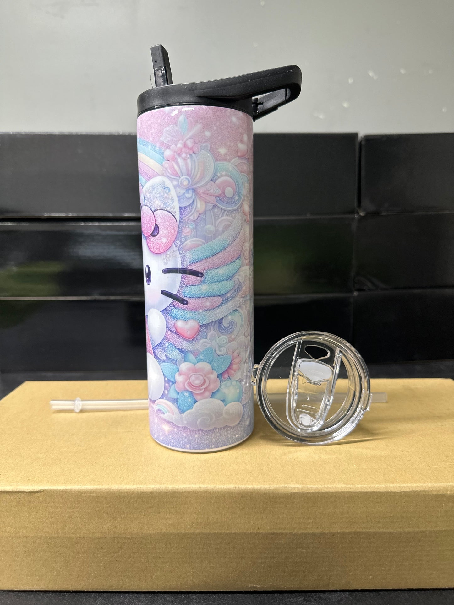 Hello kitty glitter tumbler