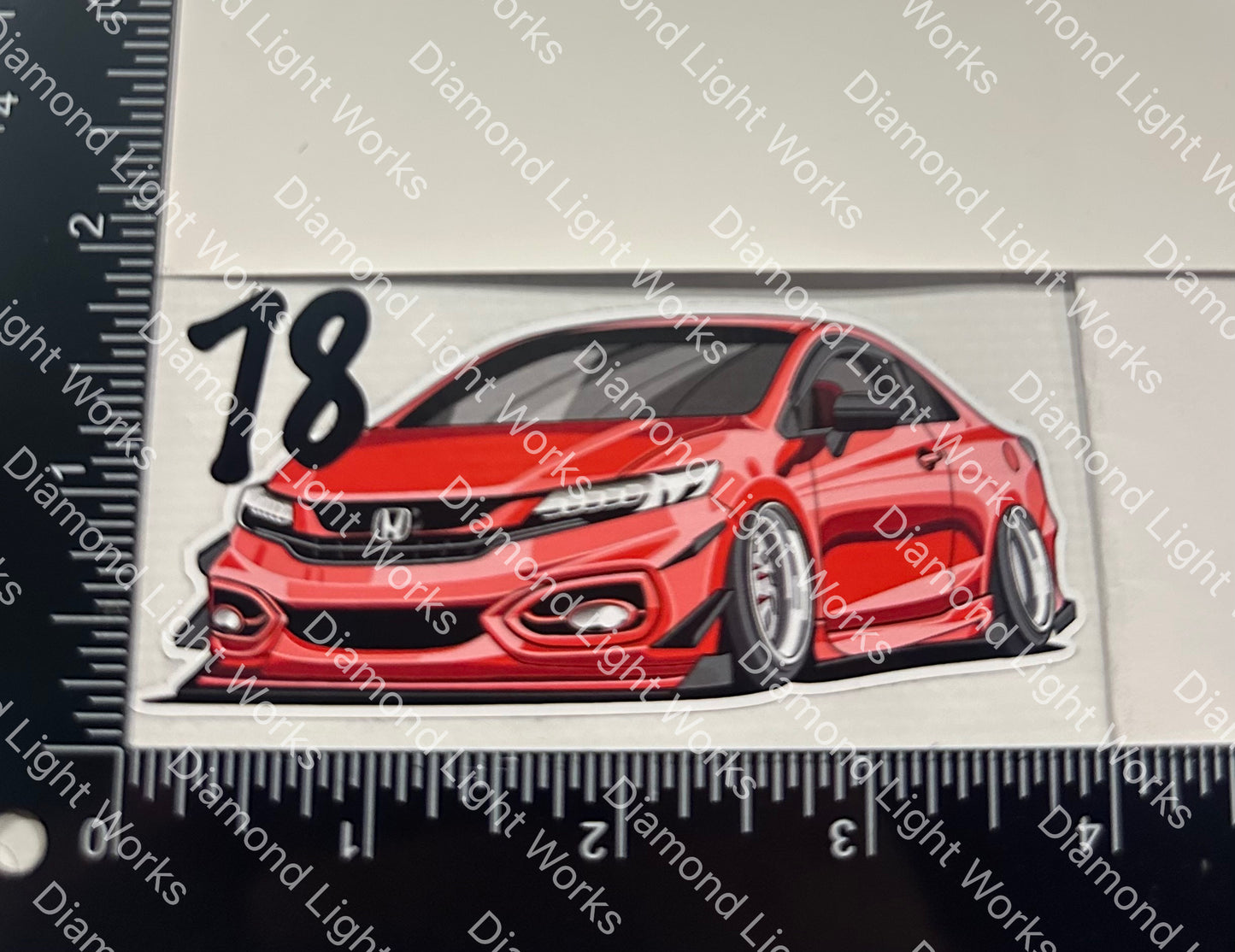 Honda civic 9th gen red sticker decal