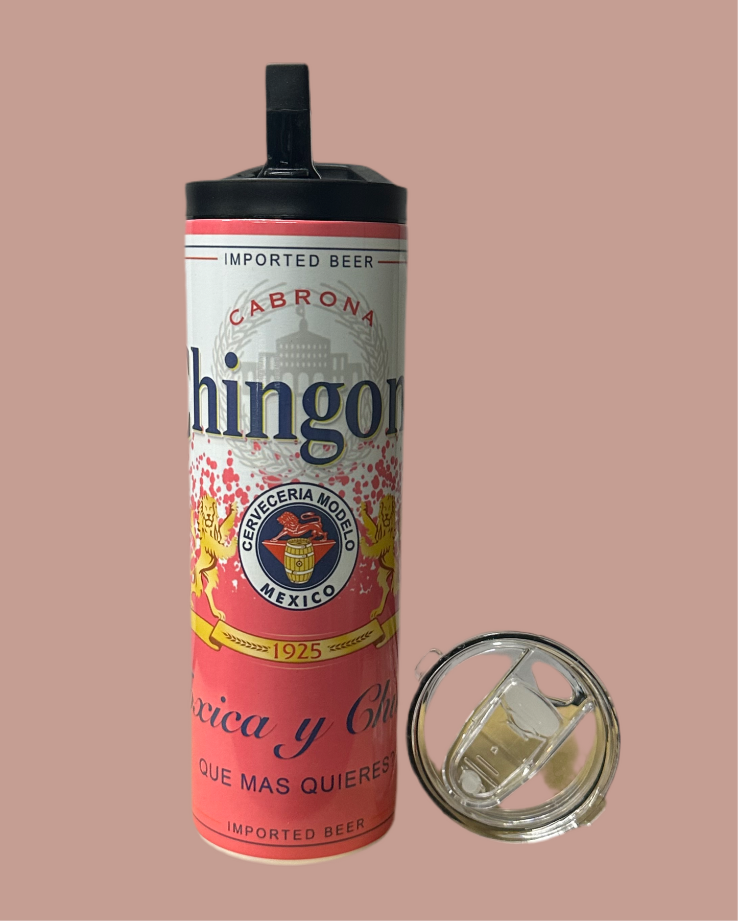Chingona model pink tumbler