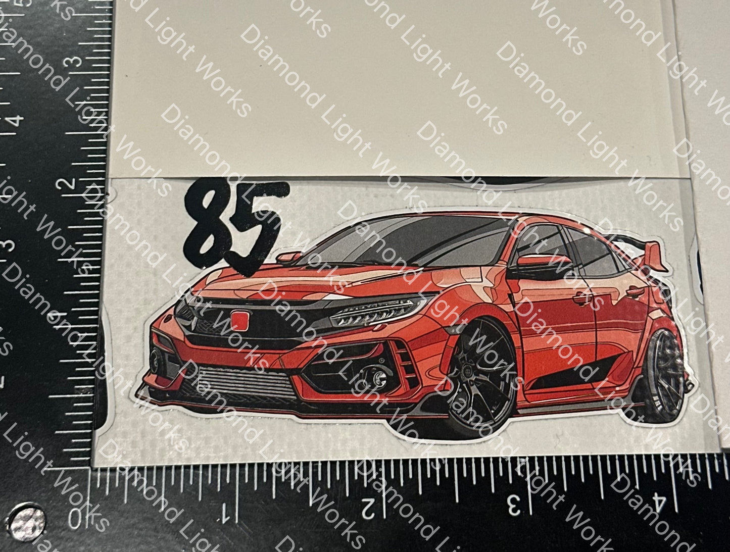 Honda civic fk8 stock red sticker decal