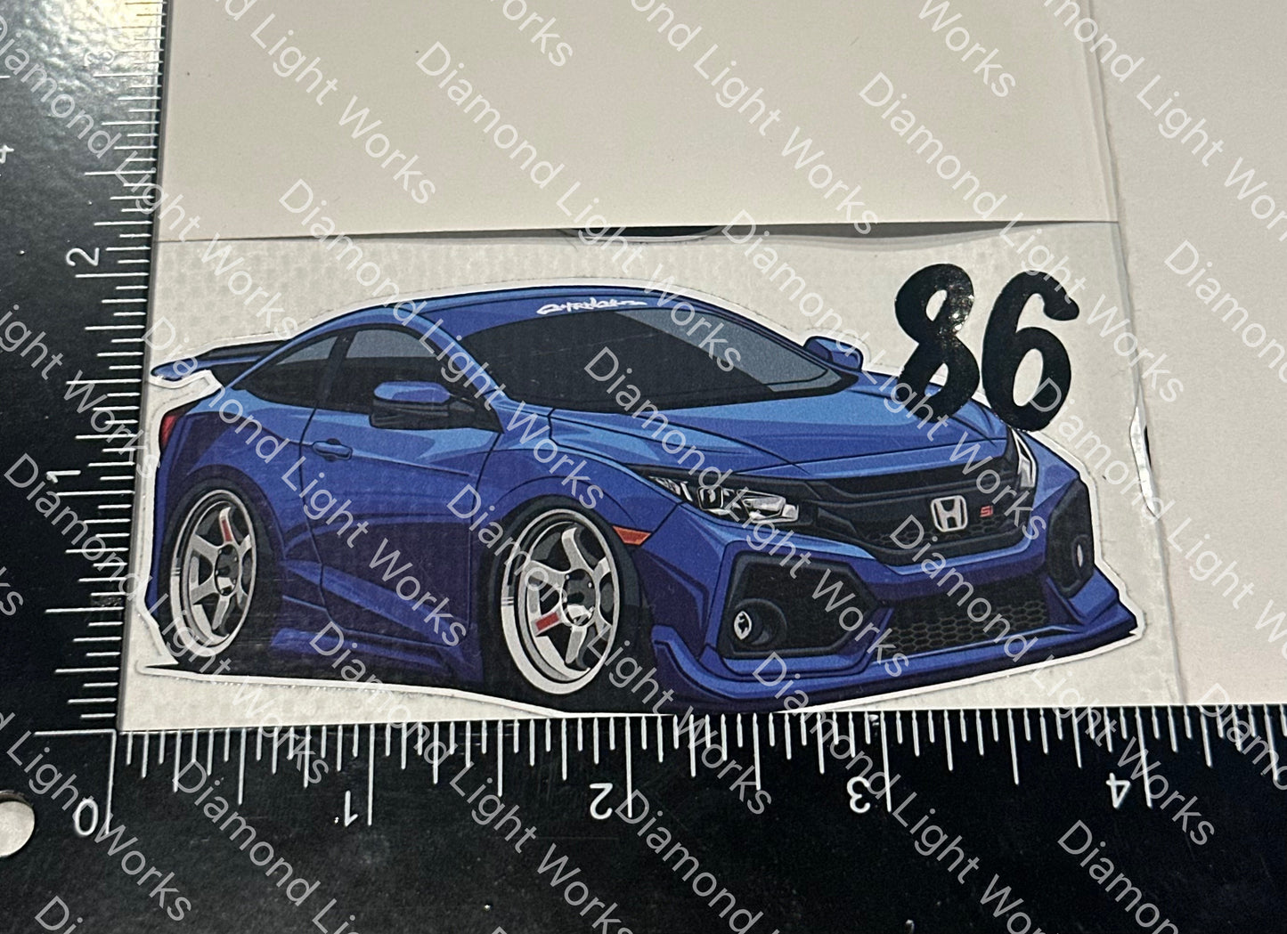 Honda civic 10th gen si blue sticker decal
