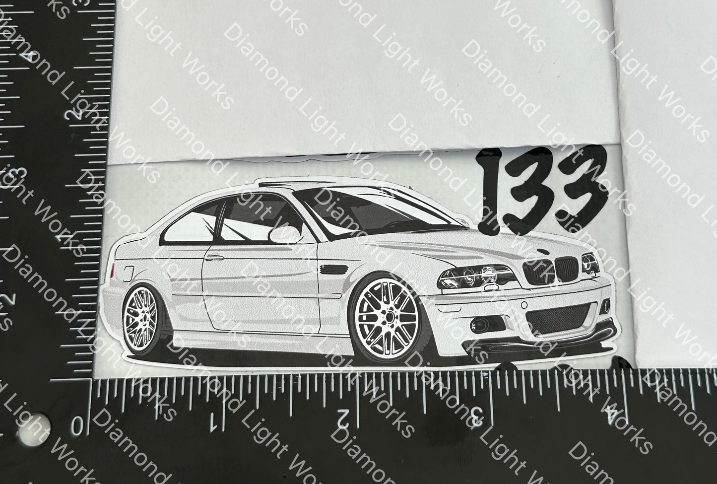 BMW e46 m3 white sticker decal