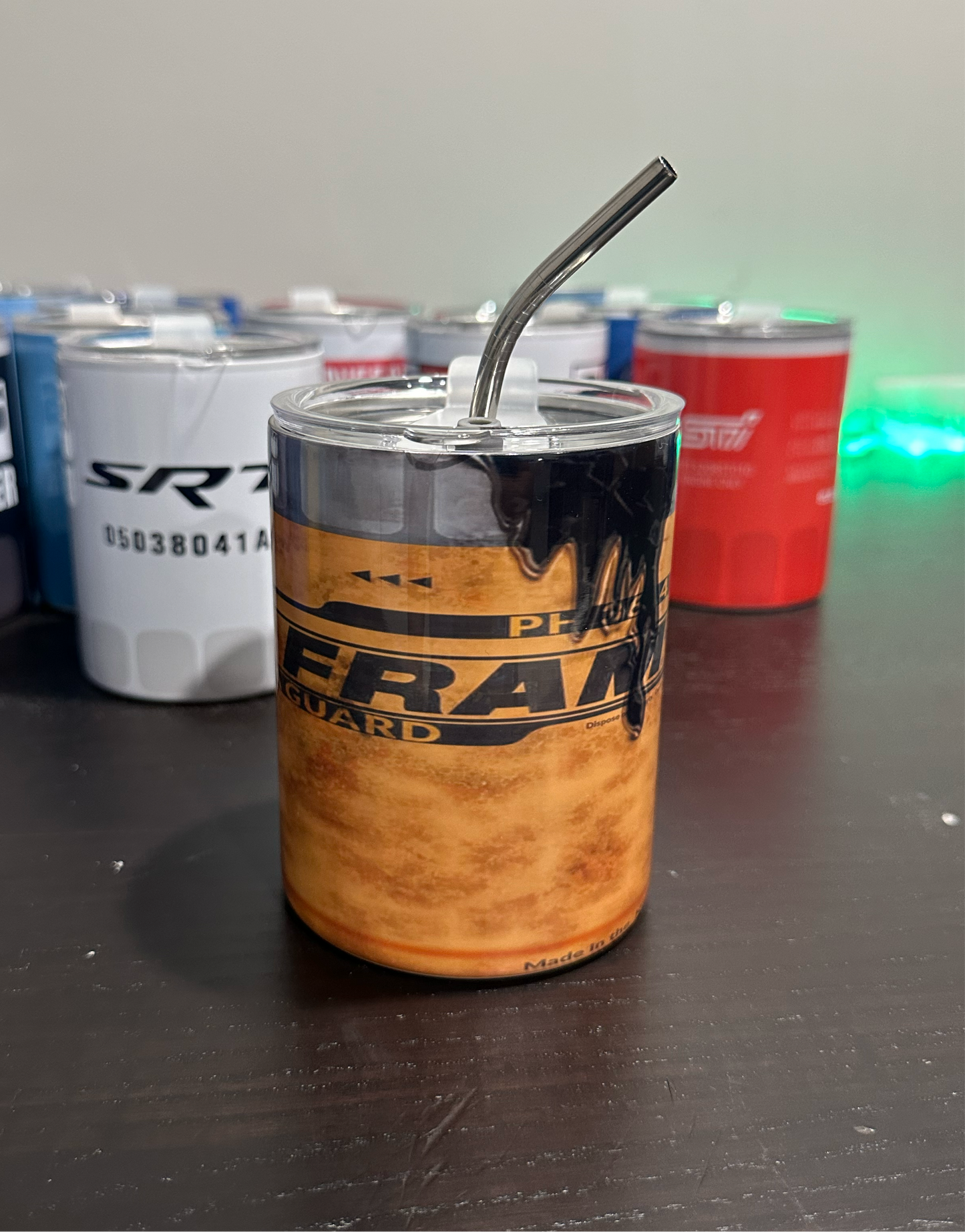 Fram oil filter cup tumbler