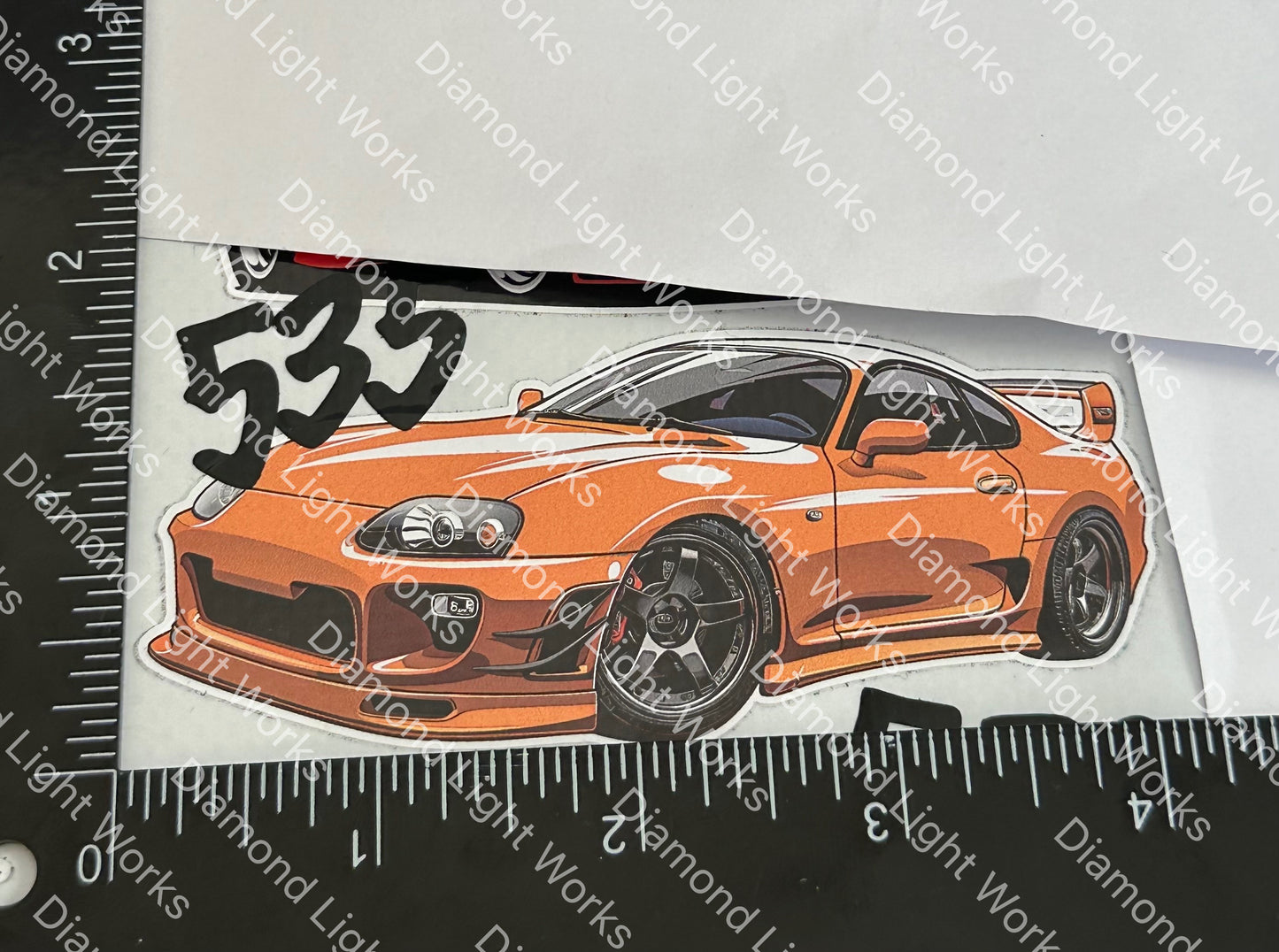 Toyota Supra mk4 orange sticker decal