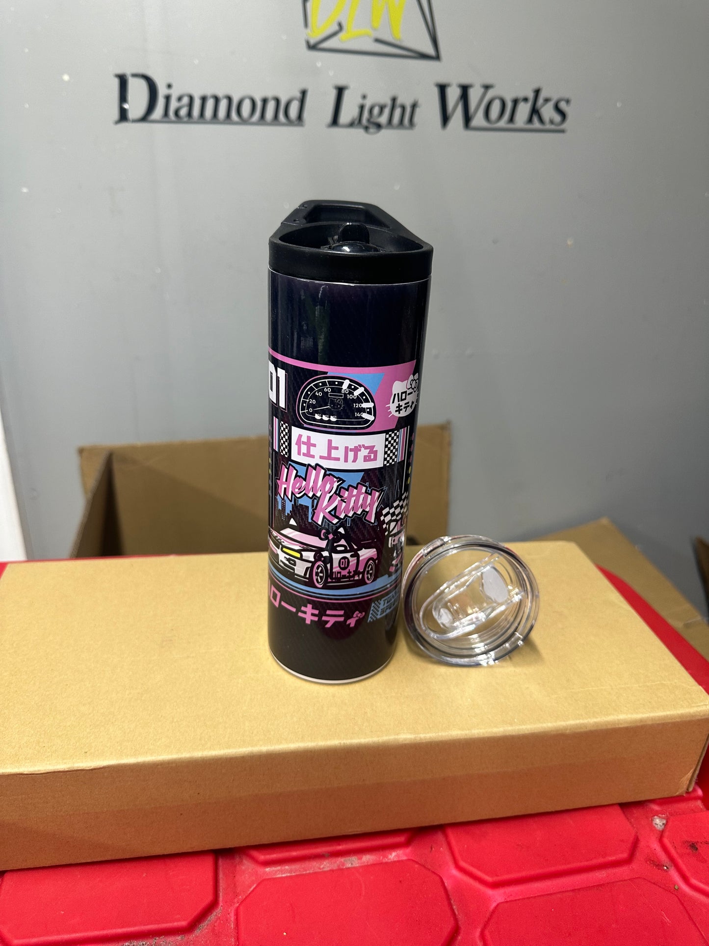 Hello kitty racer carbon tumbler