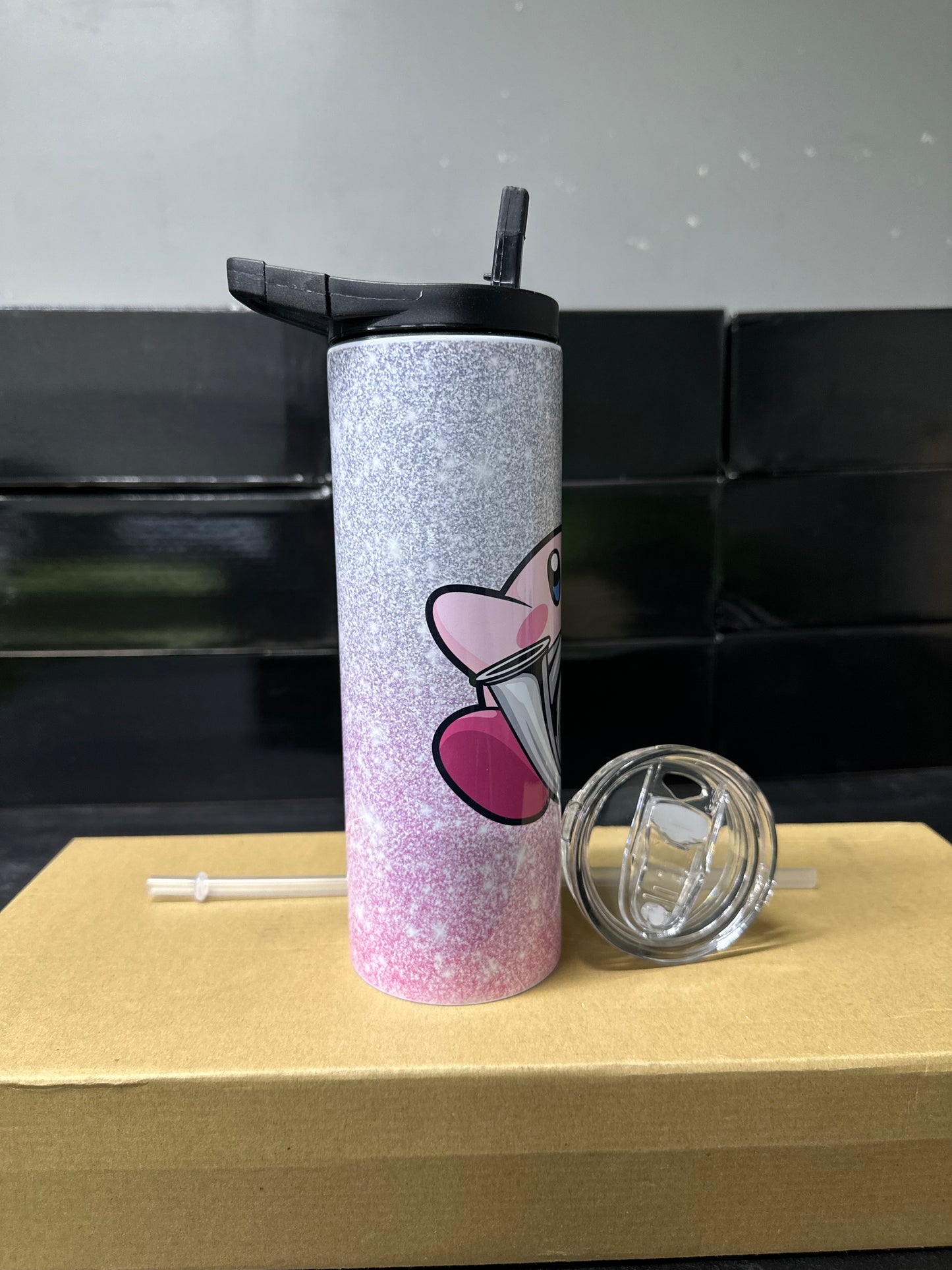 Kirby turbo glitter tumbler
