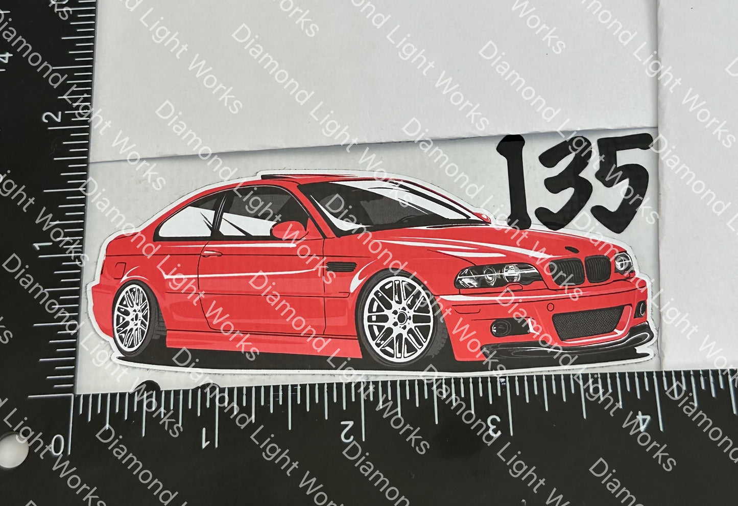 BMW e46 m3 red sticker decal