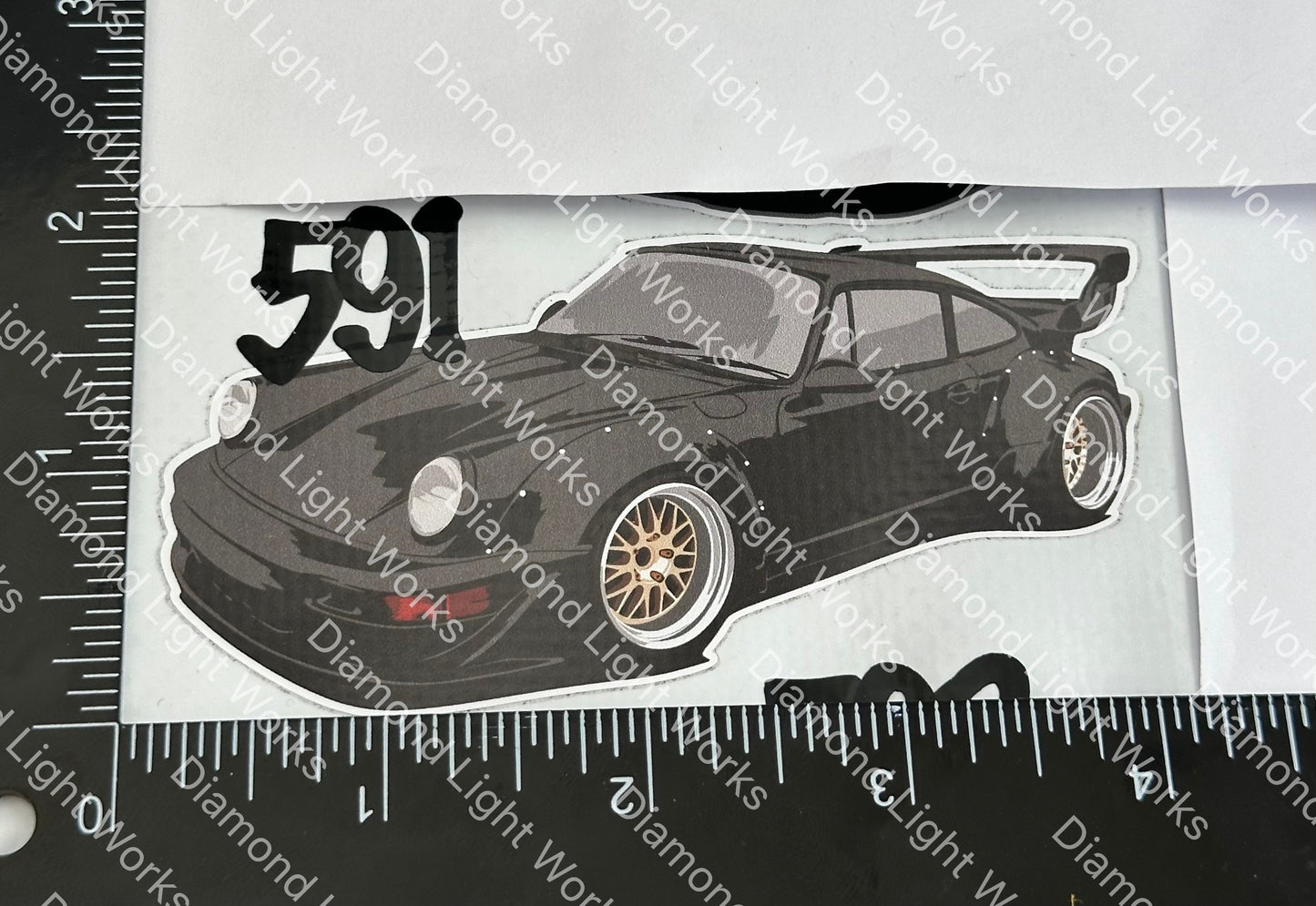 Porsche 911 black sticker decal