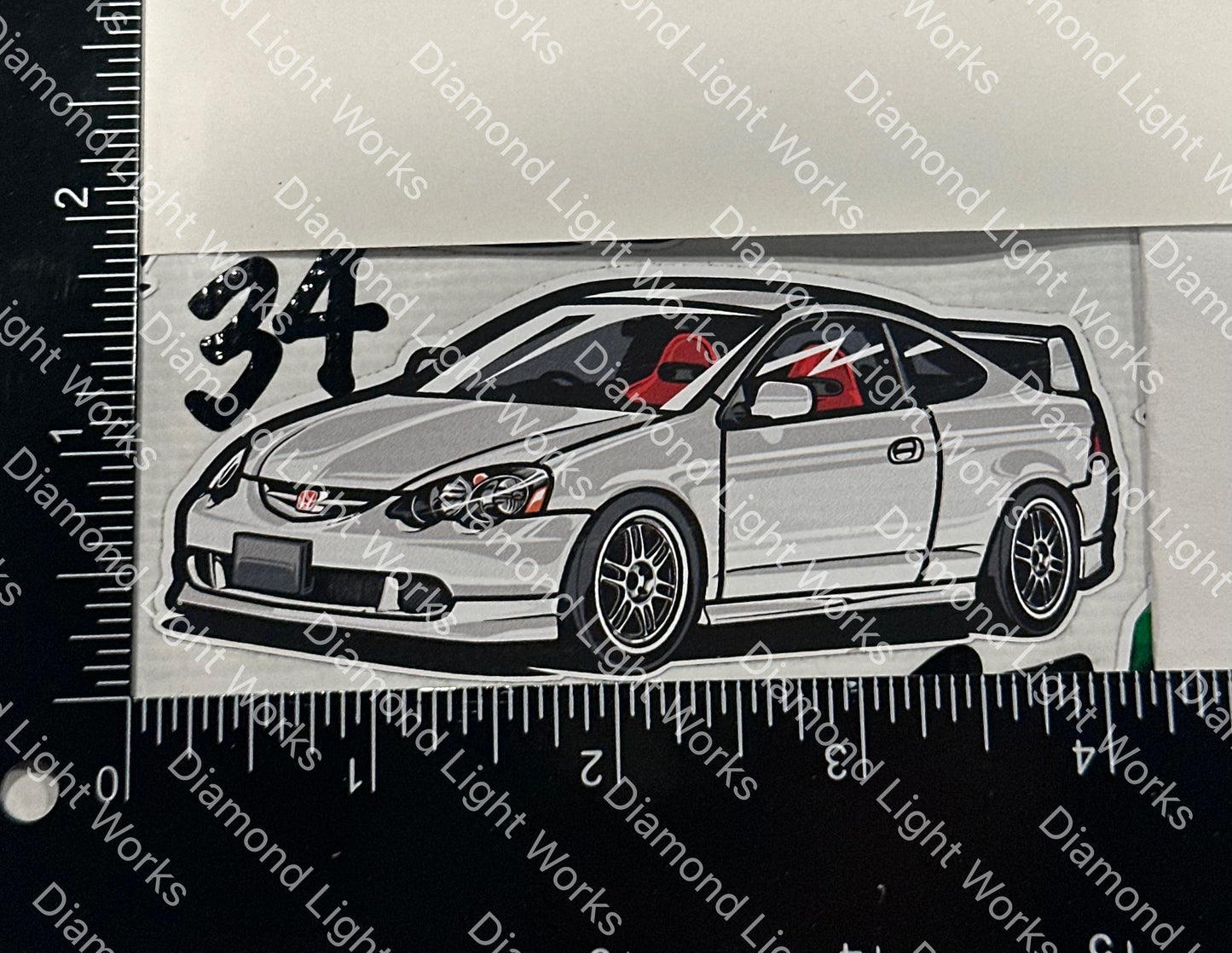 Acura rsx type s white sticker decal