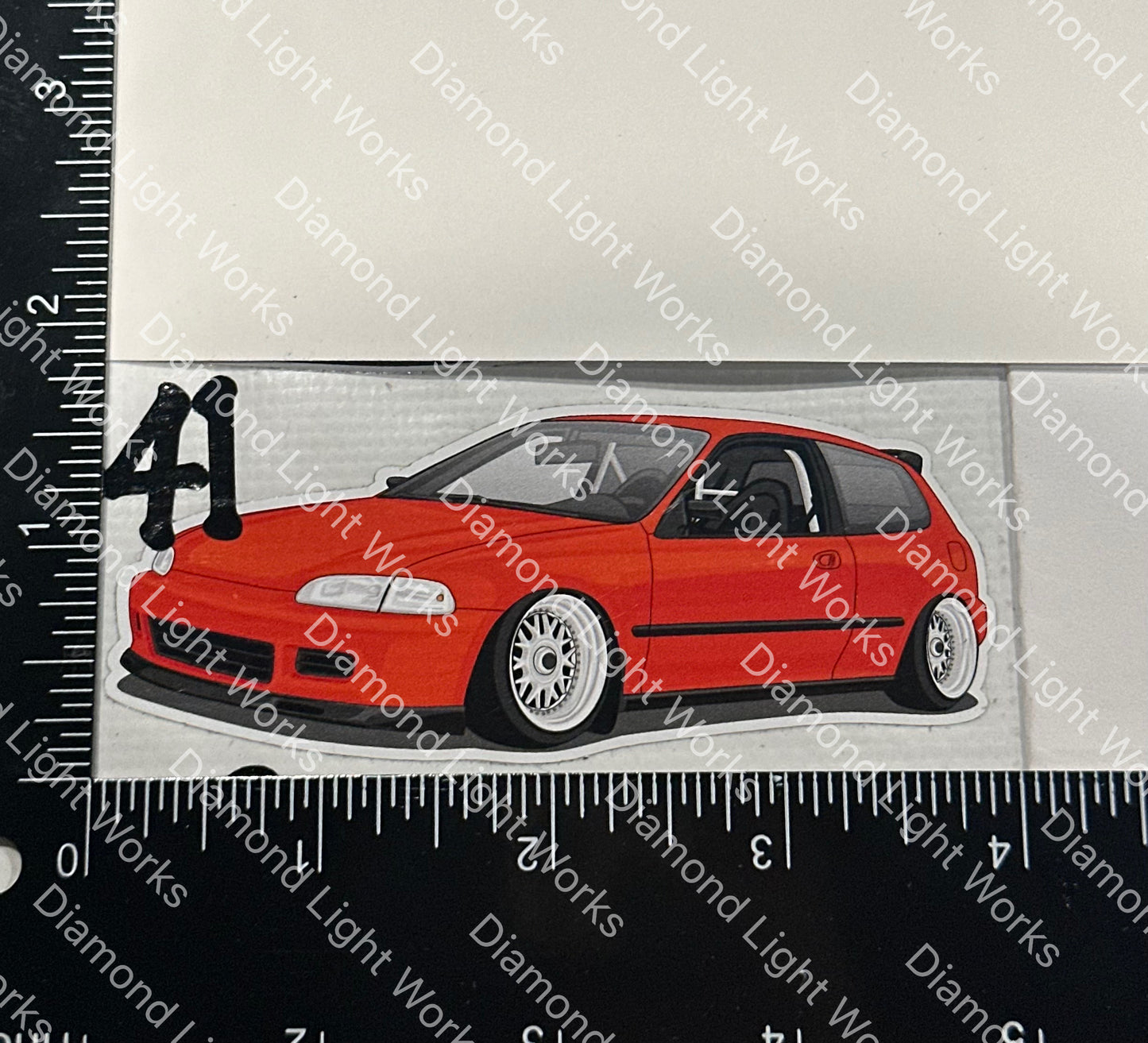 Honda civic eg hatch red sticker decal