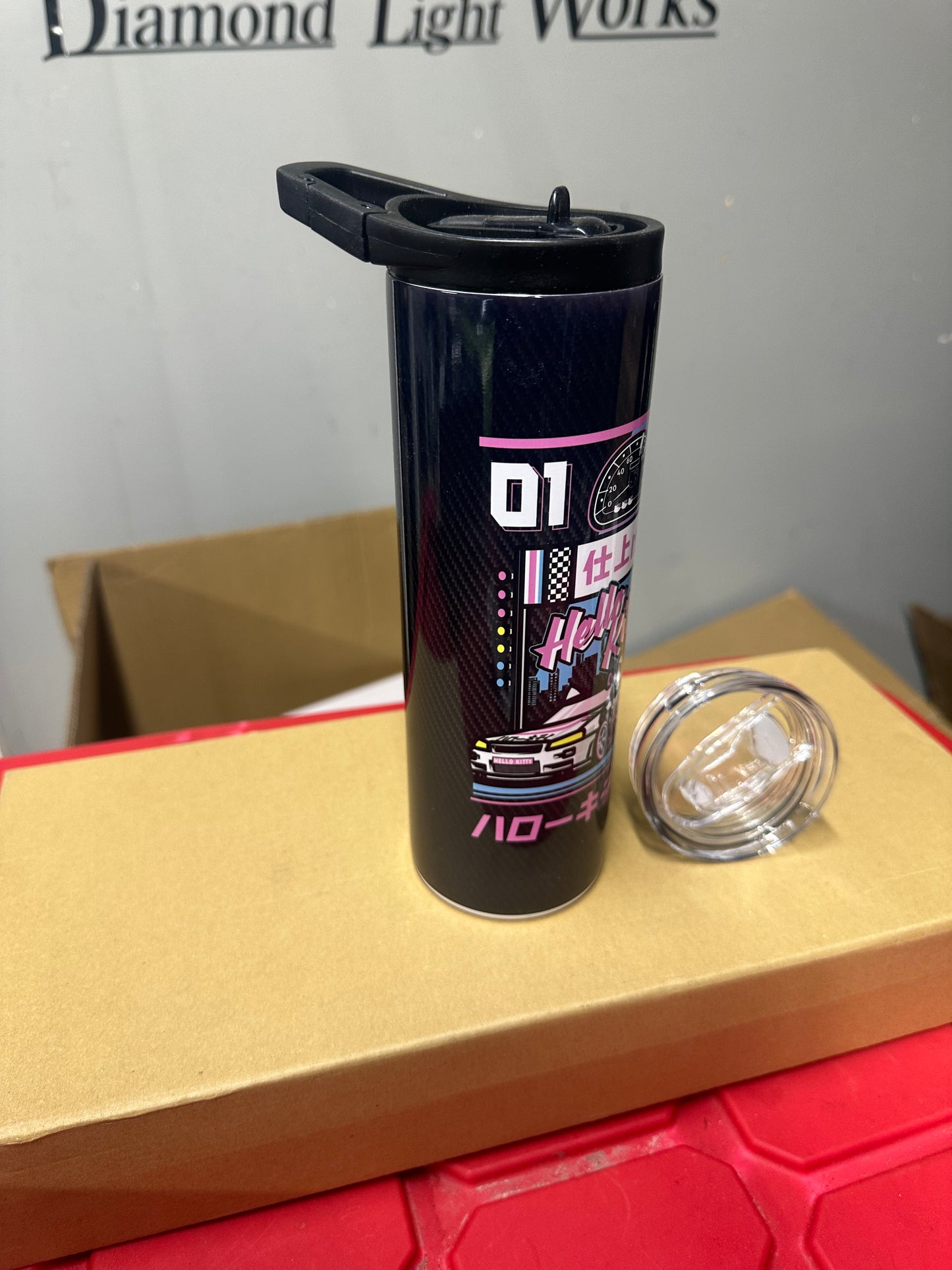 Hello kitty racer carbon tumbler