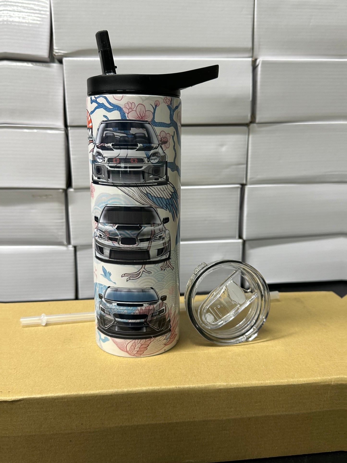 Subaru wrx sti generation flower tumbler
