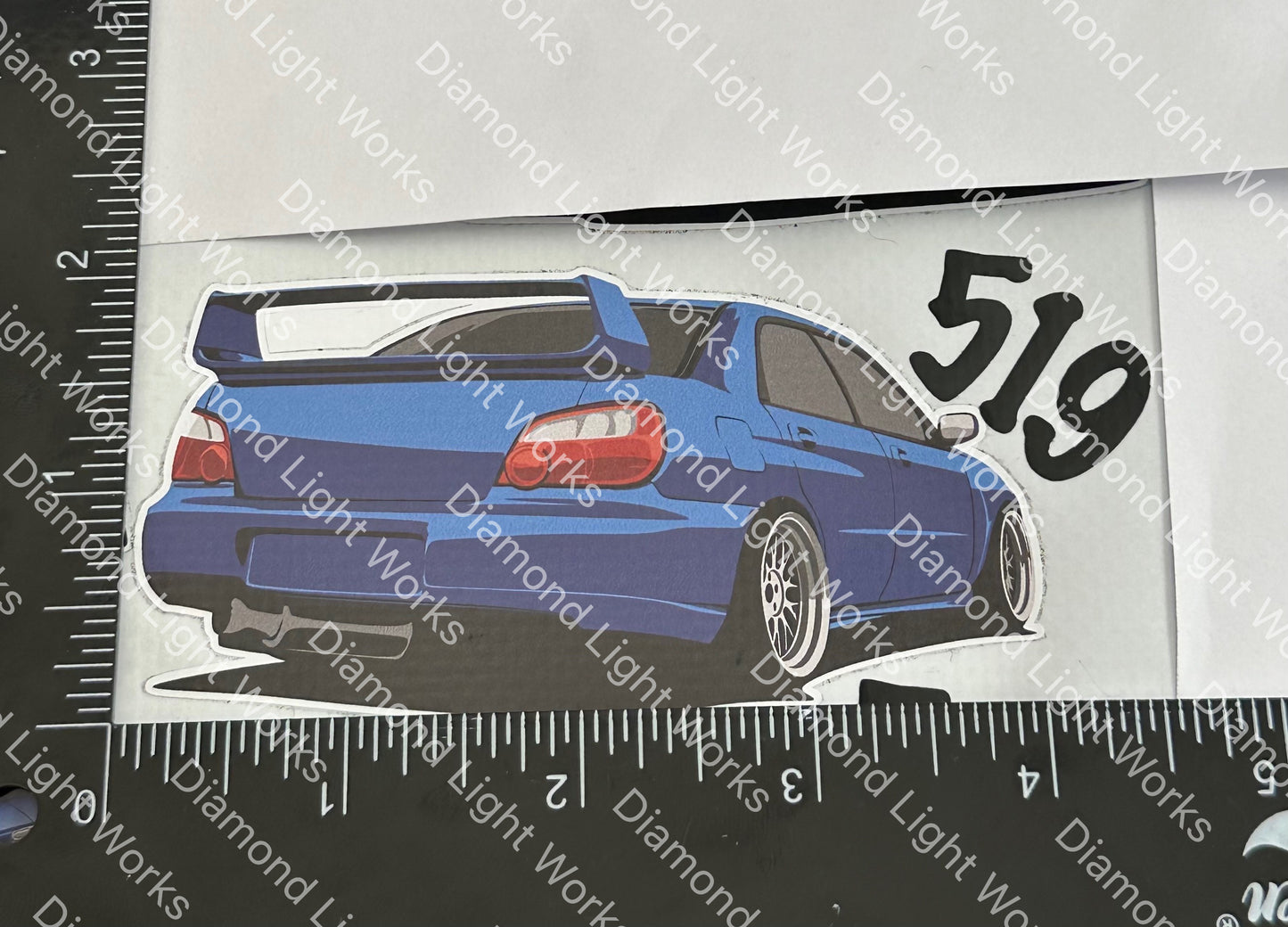 Subaru wrx sti rear blue sticker decal