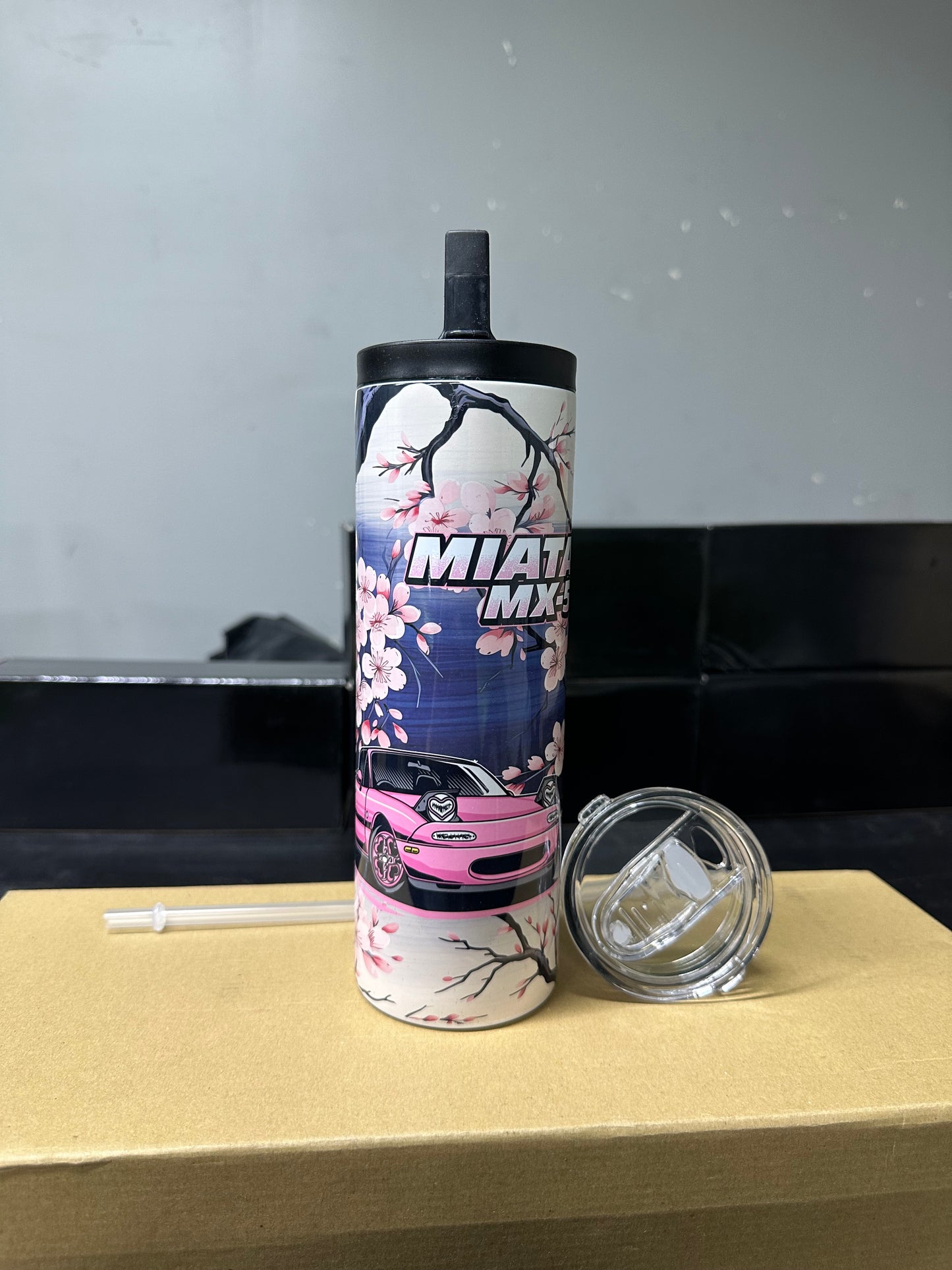 Mazda Miata mx5 cherry blossom tumbler