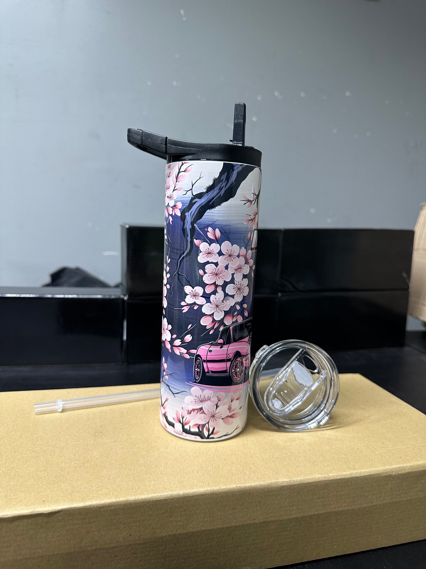 Mazda Miata mx5 cherry blossom tumbler