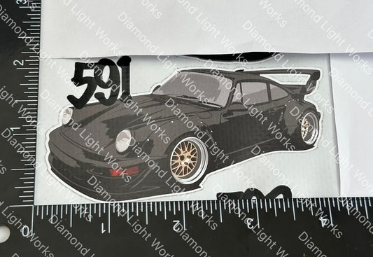 Porsche 911 black sticker decal